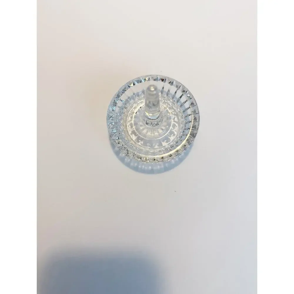 Vintage Mid Century MCM Cut Crystal Glass Ring Holder 3